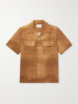 Daniel Convertible-Collar Checked Linen and Organic Cotton-Blend Shirt