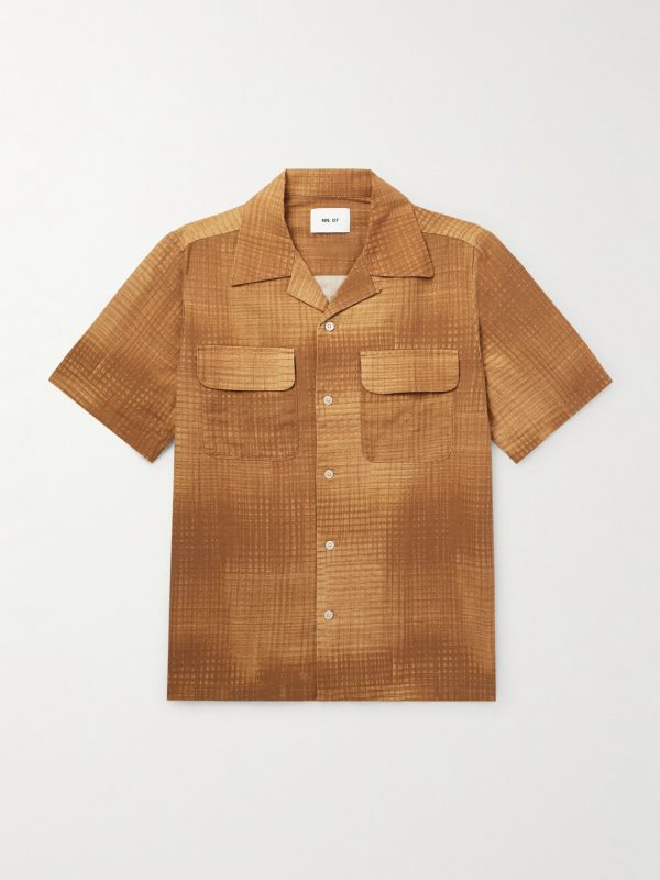 Daniel Convertible-Collar Checked Linen and Organic Cotton-Blend Shirt Daniel Convertible-Collar Checked Linen and Organic Cotton-Blend Shirt