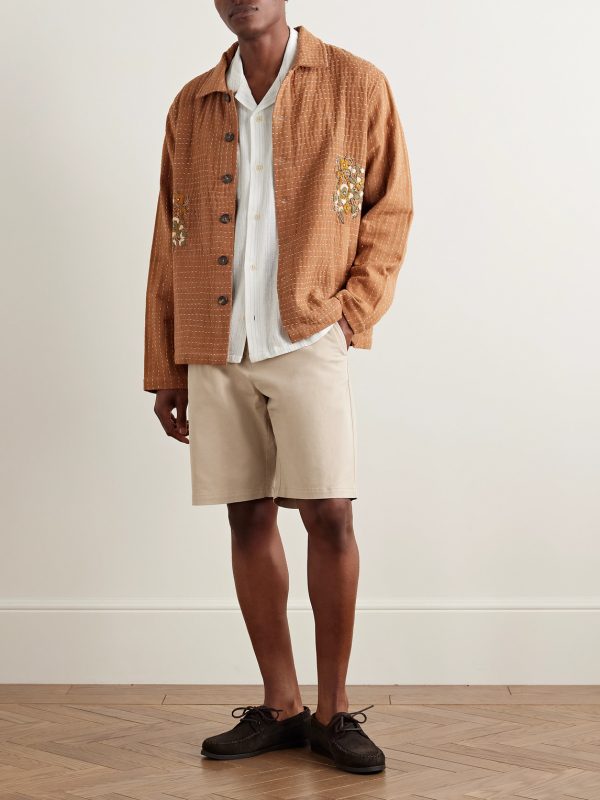 Crown 1090 Straight-Leg Organic Cotton-Blend Twill Shorts - OU Crown 1090 Straight-Leg Organic Cotton-Blend Twill Shorts - OU