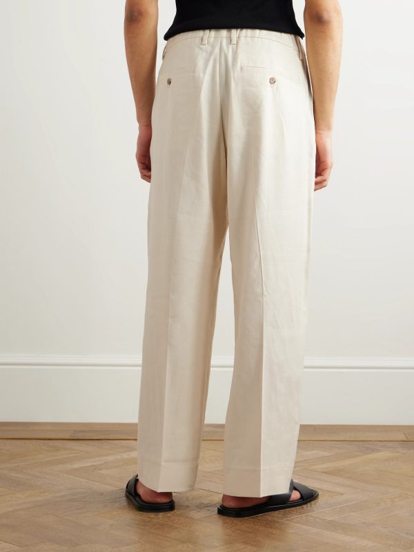 Kay 1808 Straight-Leg LENZING™ ECOVERO™ and Linen-Blend Trousers - BK Kay 1808 Straight-Leg LENZING™ ECOVERO™ and Linen-Blend Trousers - BK