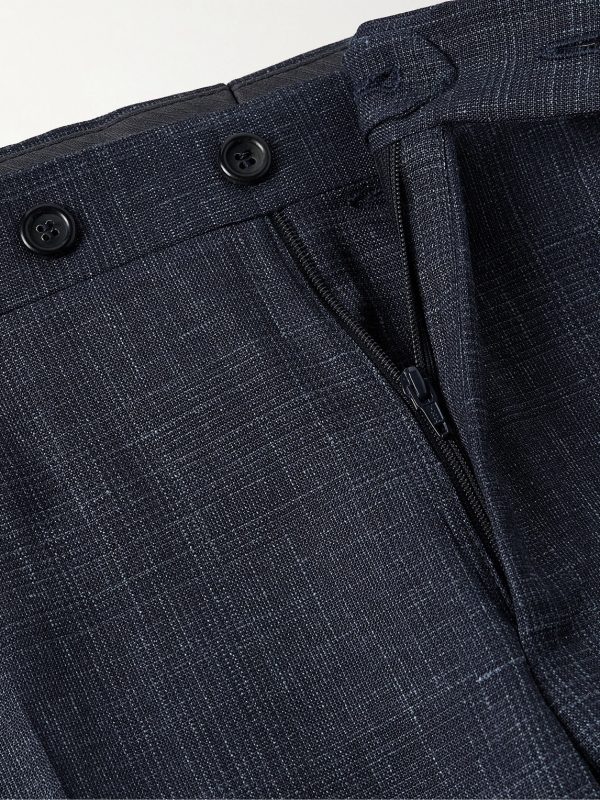 Slim-Fit Wool, Silk and Linen-Blend Suit Trousers - E1 Slim-Fit Wool, Silk and Linen-Blend Suit Trousers - E1