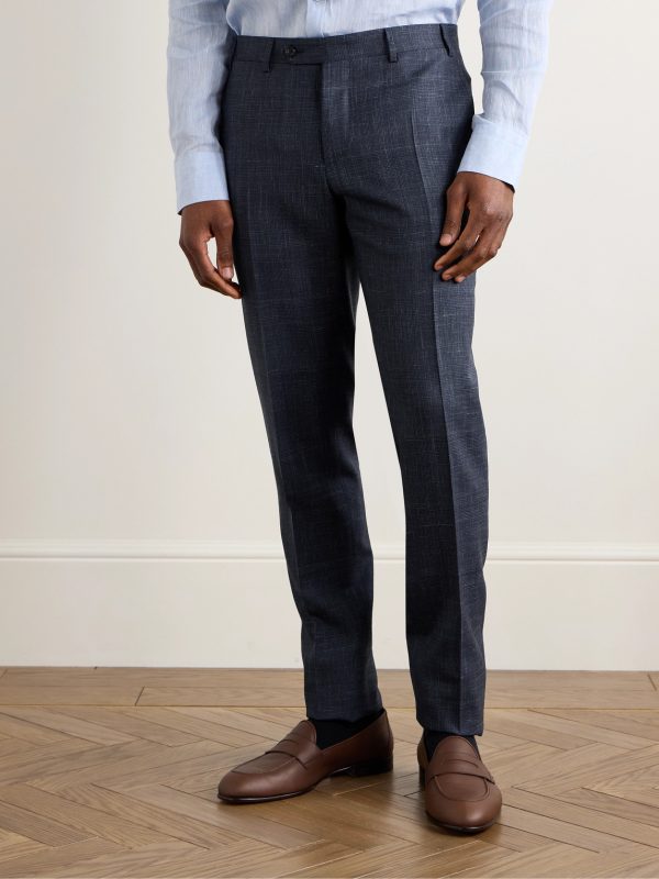 Slim-Fit Wool, Silk and Linen-Blend Suit Trousers - FR Slim-Fit Wool, Silk and Linen-Blend Suit Trousers - FR