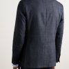 Slim-Fit Double-Breasted Wool and Silk-Blend Suit Jacket - BK Slim-Fit Double-Breasted Wool and Silk-Blend Suit Jacket - BK