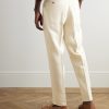 Tapered Pleated Linen Trousers - BK