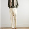 Tapered Pleated Linen Trousers - OU