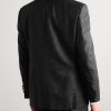 Slim-Fit Satin-Trimmed Slubbed Wool and Silk-Blend Tuxedo Jacket - BK Slim-Fit Satin-Trimmed Slubbed Wool and Silk-Blend Tuxedo Jacket - BK