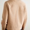 Panelled Leather-Trimmed Suede Jacket - BK Panelled Leather-Trimmed Suede Jacket - BK
