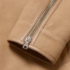 Panelled Leather-Trimmed Suede Jacket - E1 Panelled Leather-Trimmed Suede Jacket - E1