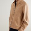 Panelled Leather-Trimmed Suede Jacket - FR Panelled Leather-Trimmed Suede Jacket - FR