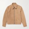 Panelled Leather-Trimmed Suede Jacket Panelled Leather-Trimmed Suede Jacket