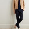Panelled Leather-Trimmed Suede Jacket - OU Panelled Leather-Trimmed Suede Jacket - OU