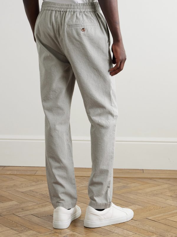 Edwin Straight-Leg Pinstriped Organic Cotton Trousers - BK Edwin Straight-Leg Pinstriped Organic Cotton Trousers - BK