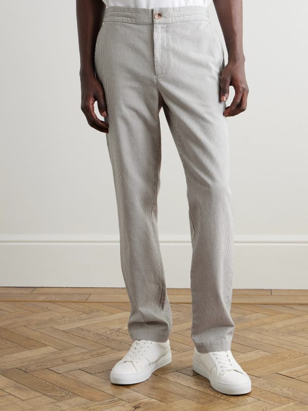 Edwin Straight-Leg Pinstriped Organic Cotton Trousers - FR Edwin Straight-Leg Pinstriped Organic Cotton Trousers - FR