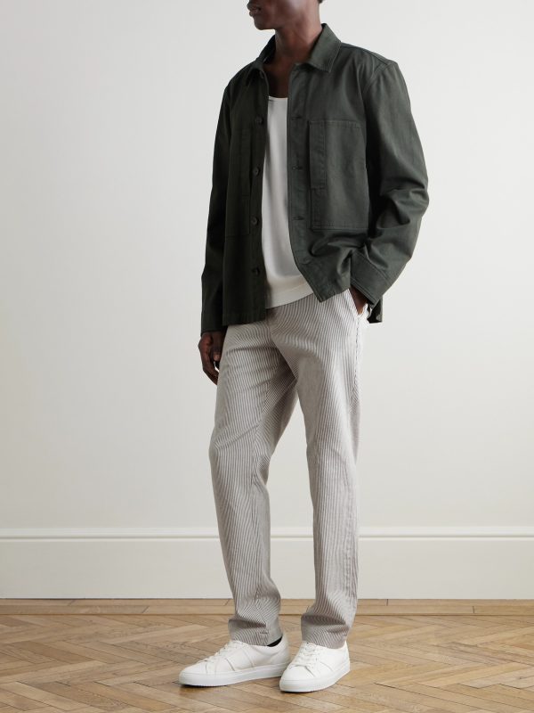 Edwin Straight-Leg Pinstriped Organic Cotton Trousers - OU Edwin Straight-Leg Pinstriped Organic Cotton Trousers - OU