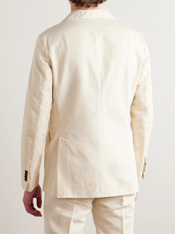 Catch2 Cotton and Linen-Blend Twill Suit Jacket - BK