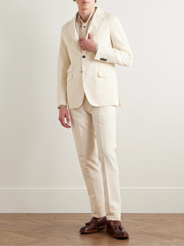 Catch2 Cotton and Linen-Blend Twill Suit Jacket - OU
