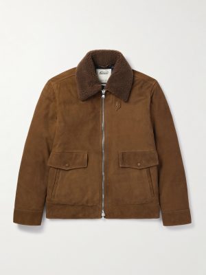 Shearling-Trimmed Suede Down Jacket Shearling-Trimmed Suede Down Jacket