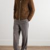 Shearling-Trimmed Suede Down Jacket - OU Shearling-Trimmed Suede Down Jacket - OU