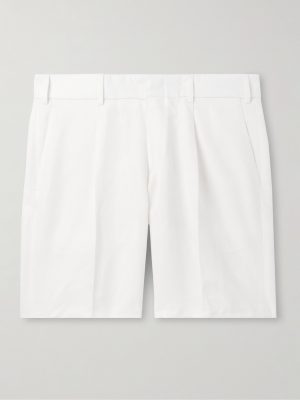 Pienza Slim-Fit Straight-Leg Pleated Linen and Cotton-Blend Twill Shorts Pienza Slim-Fit Straight-Leg Pleated Linen and Cotton-Blend Twill Shorts