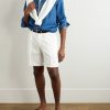 Pienza Slim-Fit Straight-Leg Pleated Linen and Cotton-Blend Twill Shorts - OU Pienza Slim-Fit Straight-Leg Pleated Linen and Cotton-Blend Twill Shorts - OU