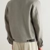 Linen-Blend Bomber Jacket - BK Linen-Blend Bomber Jacket - BK
