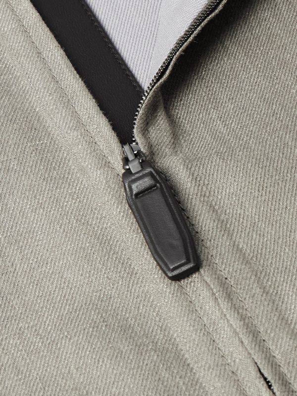 Linen-Blend Bomber Jacket - CU Linen-Blend Bomber Jacket - CU