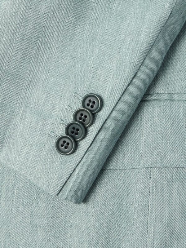 Double-Breasted Herringbone Linen, Wool and Silk-Blend Suit Jacket - CU Double-Breasted Herringbone Linen, Wool and Silk-Blend Suit Jacket - CU