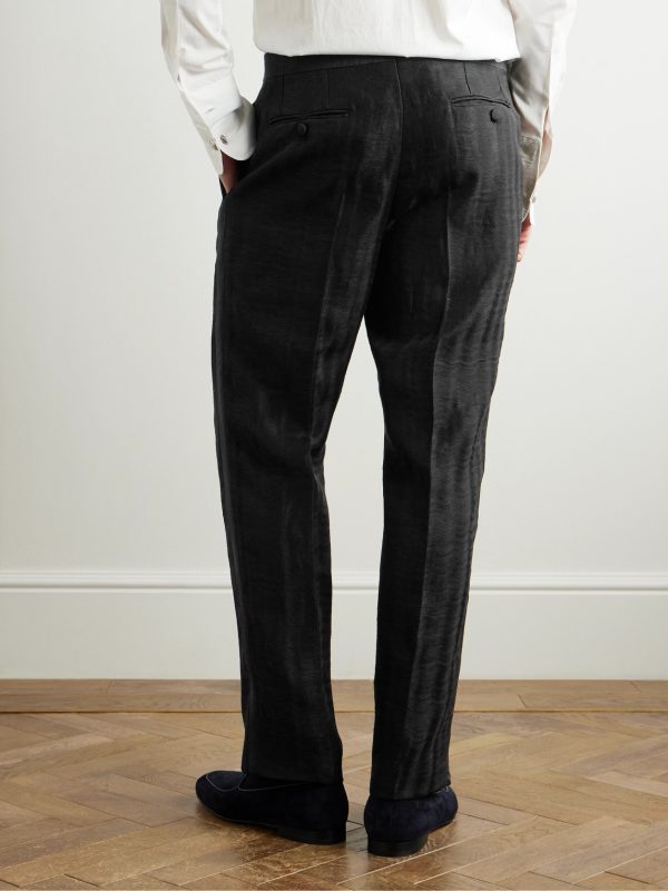 Tapered Faille Tuxedo Trousers - BK