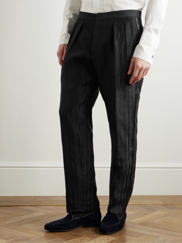 Tapered Faille Tuxedo Trousers - FR