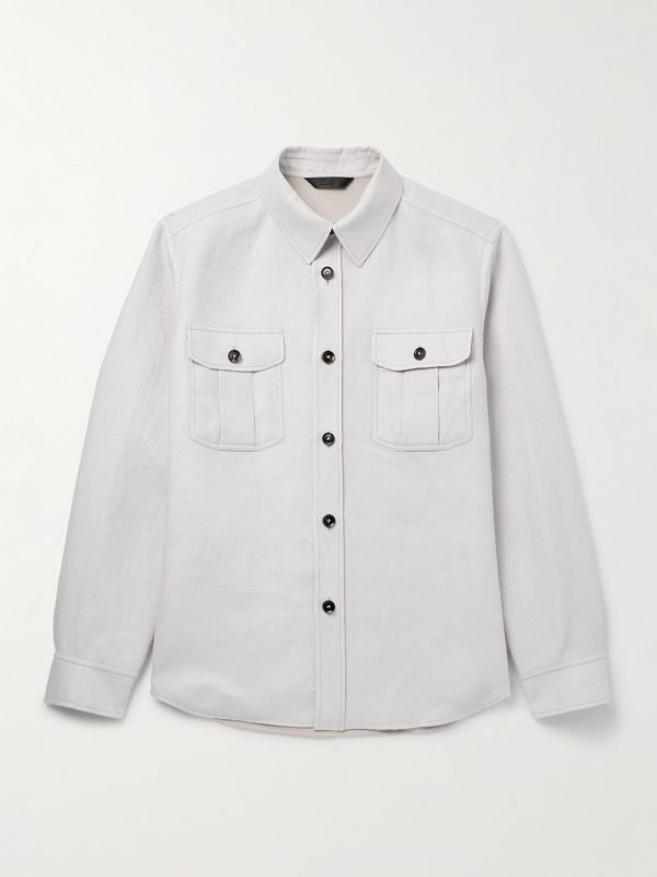 Linen-Blend Twill Overshirt Linen-Blend Twill Overshirt