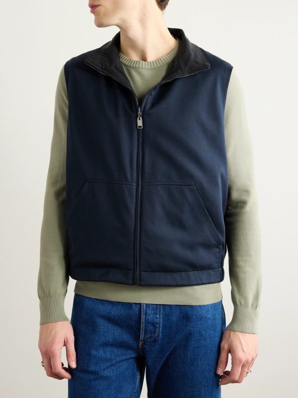 Reversible Silk-Blend and Jersey Gilet - E1 Reversible Silk-Blend and Jersey Gilet - E1
