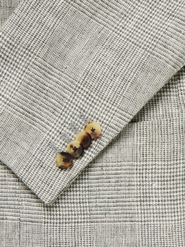 Prince of Wales Checked Linen Suit Jacket - CU Prince of Wales Checked Linen Suit Jacket - CU