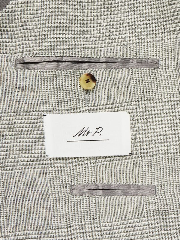 Prince of Wales Checked Linen Suit Jacket - E1 Prince of Wales Checked Linen Suit Jacket - E1