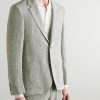 Prince of Wales Checked Linen Suit Jacket - FR Prince of Wales Checked Linen Suit Jacket - FR