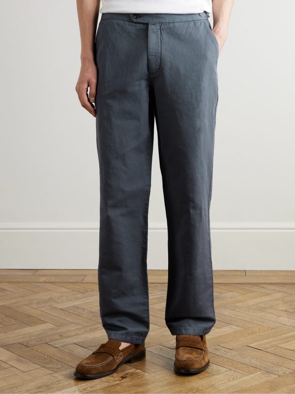 Mike Straight-Leg Organic Cotton and Linen-Blend Twill Trousers - FR Mike Straight-Leg Organic Cotton and Linen-Blend Twill Trousers - FR