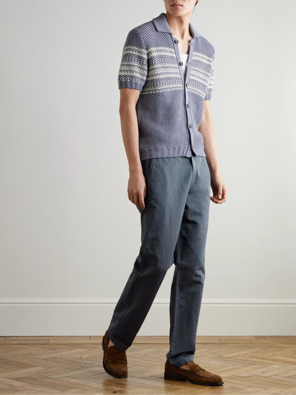 Mike Straight-Leg Organic Cotton and Linen-Blend Twill Trousers - OU Mike Straight-Leg Organic Cotton and Linen-Blend Twill Trousers - OU