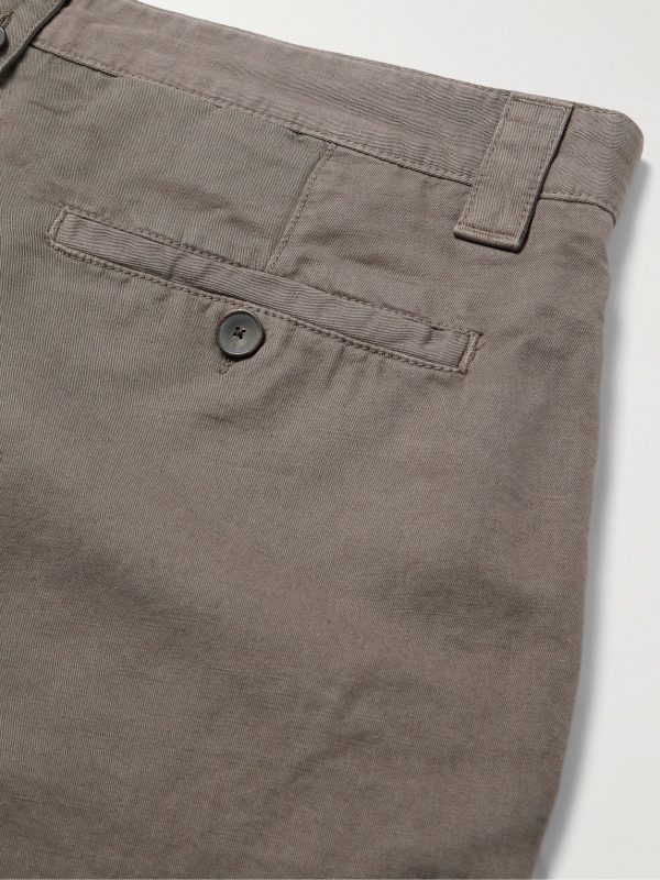 Wide-Leg Organic Cotton and Linen-Blend Bermuda Shorts - CU Wide-Leg Organic Cotton and Linen-Blend Bermuda Shorts - CU