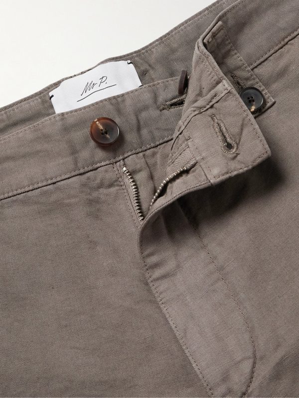Wide-Leg Organic Cotton and Linen-Blend Bermuda Shorts - E1 Wide-Leg Organic Cotton and Linen-Blend Bermuda Shorts - E1