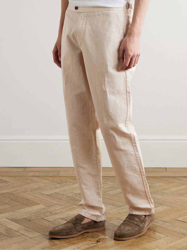 Mike Straight-Leg Organic Cotton and Linen-Blend Twill Trousers - FR Mike Straight-Leg Organic Cotton and Linen-Blend Twill Trousers - FR