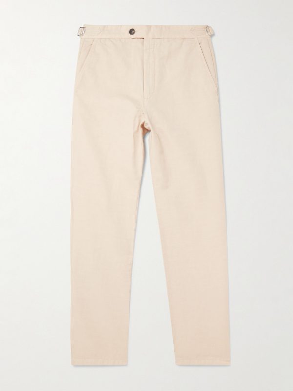 Mike Straight-Leg Organic Cotton and Linen-Blend Twill Trousers Mike Straight-Leg Organic Cotton and Linen-Blend Twill Trousers