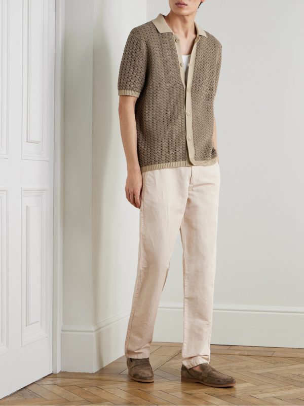 Mike Straight-Leg Organic Cotton and Linen-Blend Twill Trousers - OU Mike Straight-Leg Organic Cotton and Linen-Blend Twill Trousers - OU