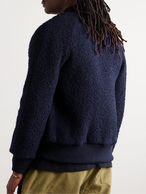 The Jenner Padded Wool-Blend Bouclé Bomber Jacket - BK