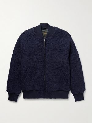 The Jenner Padded Wool-Blend Bouclé Bomber Jacket The Jenner Padded Wool-Blend Bouclé Bomber Jacket