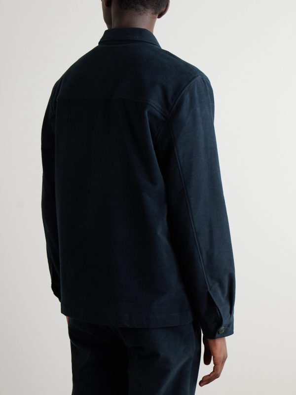 Cotton-Blend Moleskin Shirt Jacket - BK Cotton-Blend Moleskin Shirt Jacket - BK