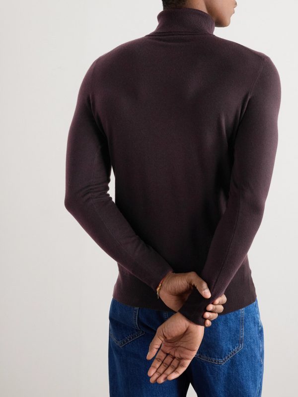 Garment-Dyed Baby Cashmere Rollneck Sweater - BK Garment-Dyed Baby Cashmere Rollneck Sweater - BK
