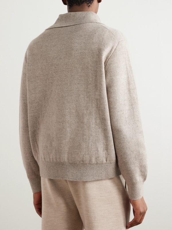 Linen and Cashmere-Blend Zip-Up Sweater - BK Linen and Cashmere-Blend Zip-Up Sweater - BK