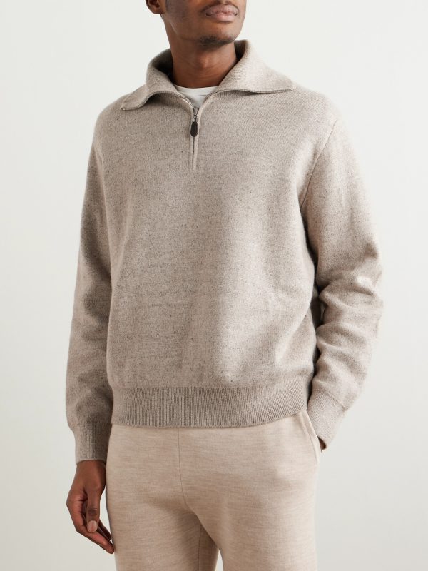 Linen and Cashmere-Blend Zip-Up Sweater - FR Linen and Cashmere-Blend Zip-Up Sweater - FR