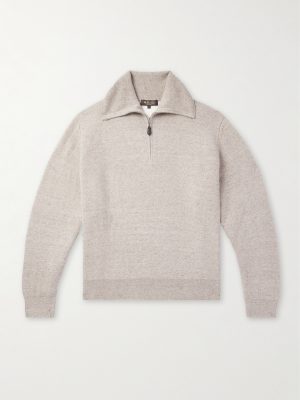 Linen and Cashmere-Blend Zip-Up Sweater Linen and Cashmere-Blend Zip-Up Sweater