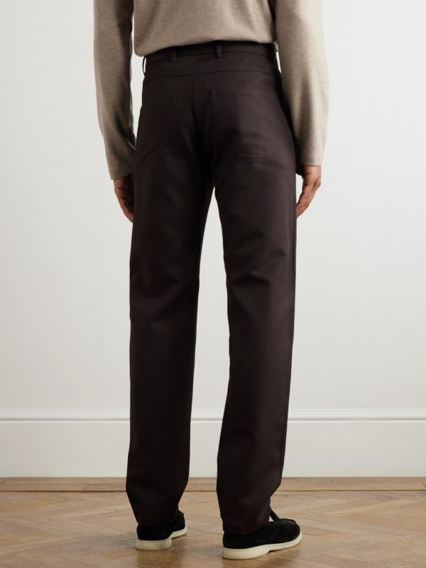 Harper Portland Straight-Leg Wool and Cotton-Blend Twill Trousers - BK