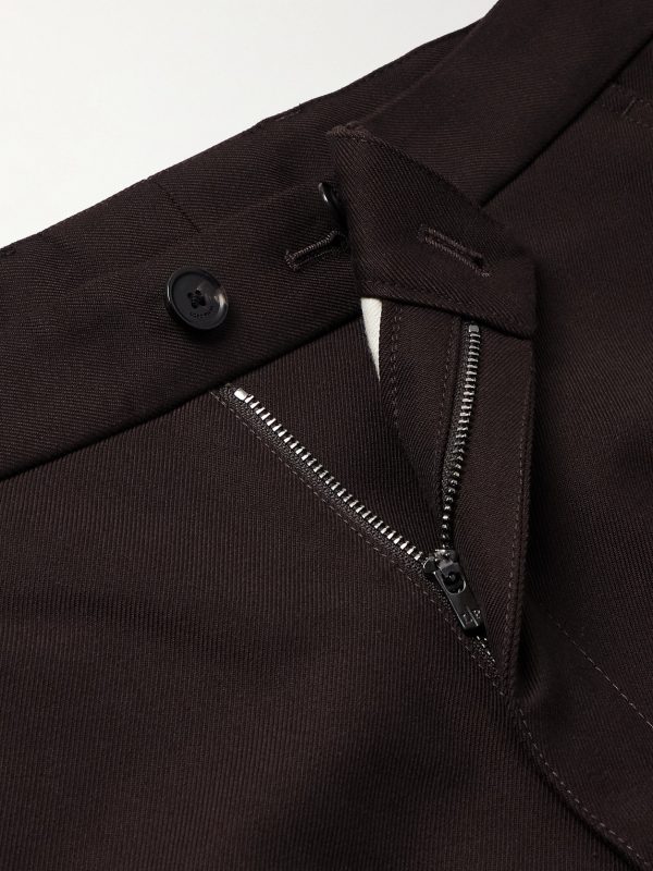 Harper Portland Straight-Leg Wool and Cotton-Blend Twill Trousers - E1